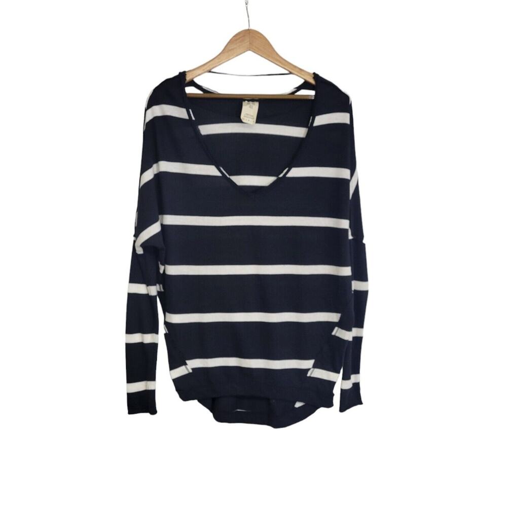 Free People We The Free Upstate Black & White Striped Cotton Oversized Top XS